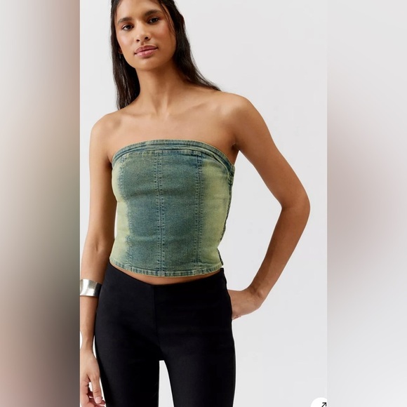 Silence + Noise‎ Charli Denim strapless Tube Top size large brand new - Picture 4 of 4